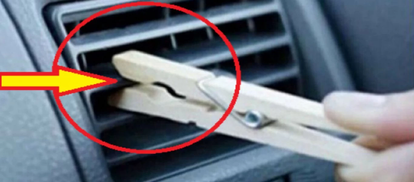 Δείτε το τρομερό κόλπο με το ξύλινο μανταλάκι στο a/c του αυτοκινήτου